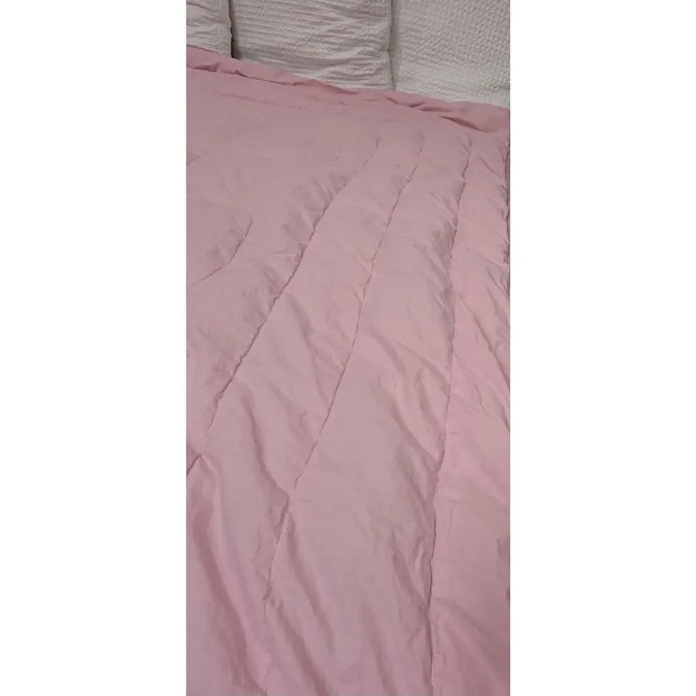 VINTAGE Phoenix Down Pink Goose Down Comforter Cotton Made USA Full Queen Size